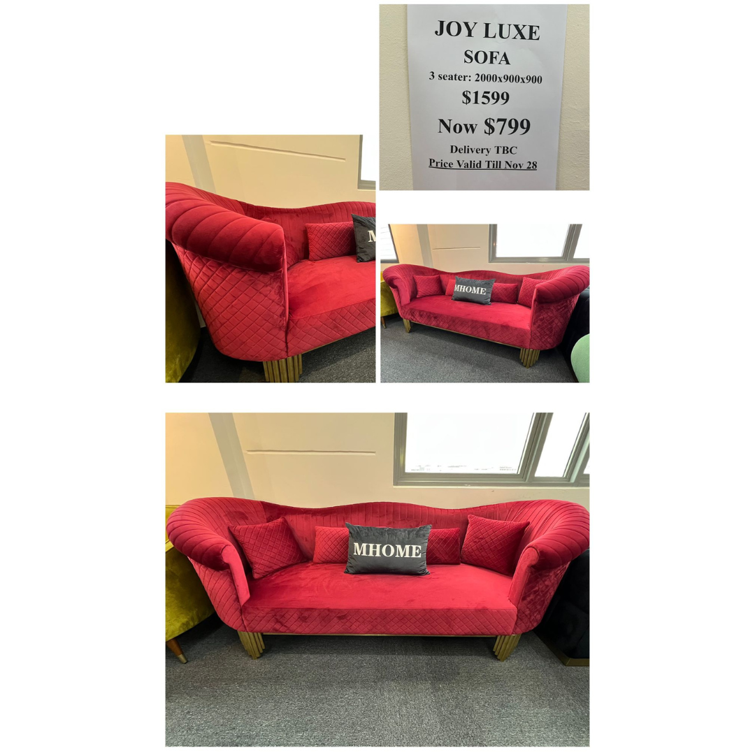 LIVE-21 NOV 2024-Joy Sofa 3 Seater-Maroon-$799