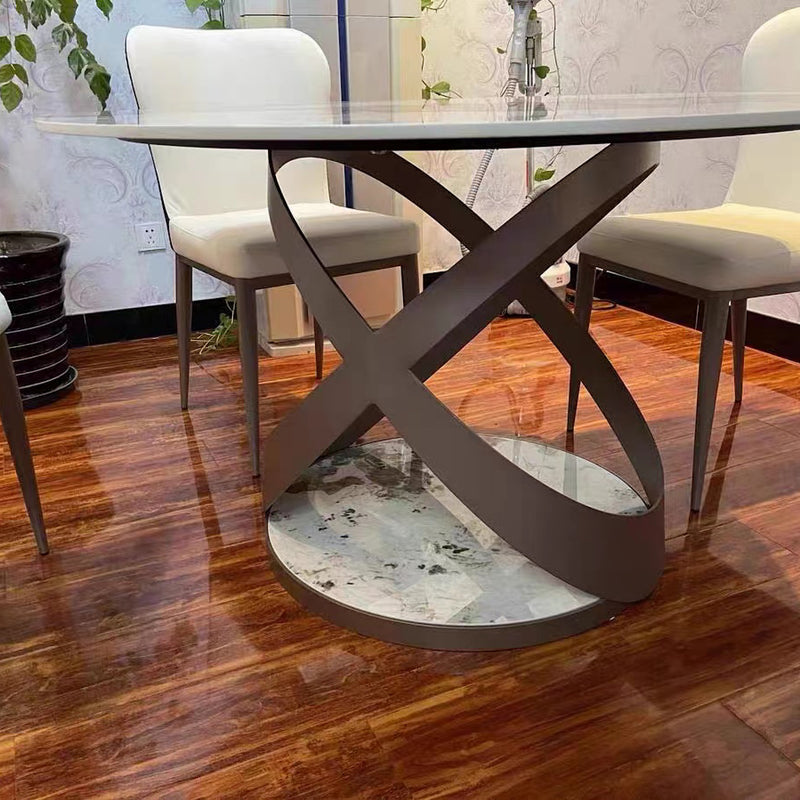 Coca Marble Dining Table-Bronze Gold